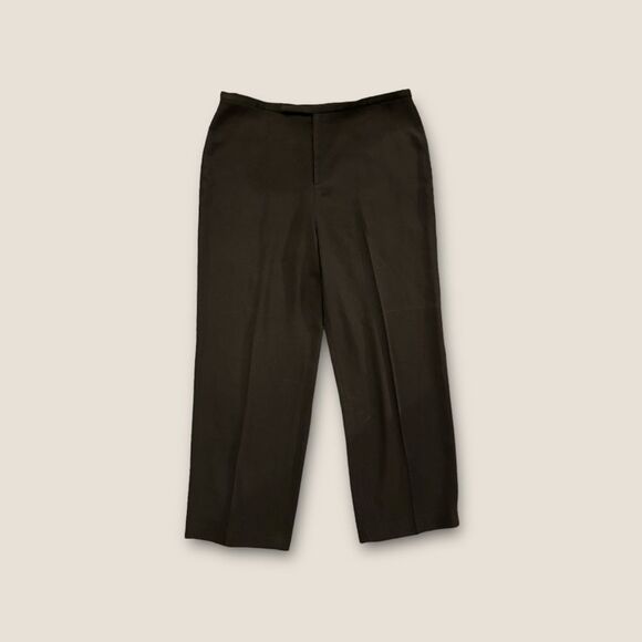 Vintage 80s-90s Drama Relaxed Fit Straight Leg High-Rise Trousers Brown - Picture 1 of 5